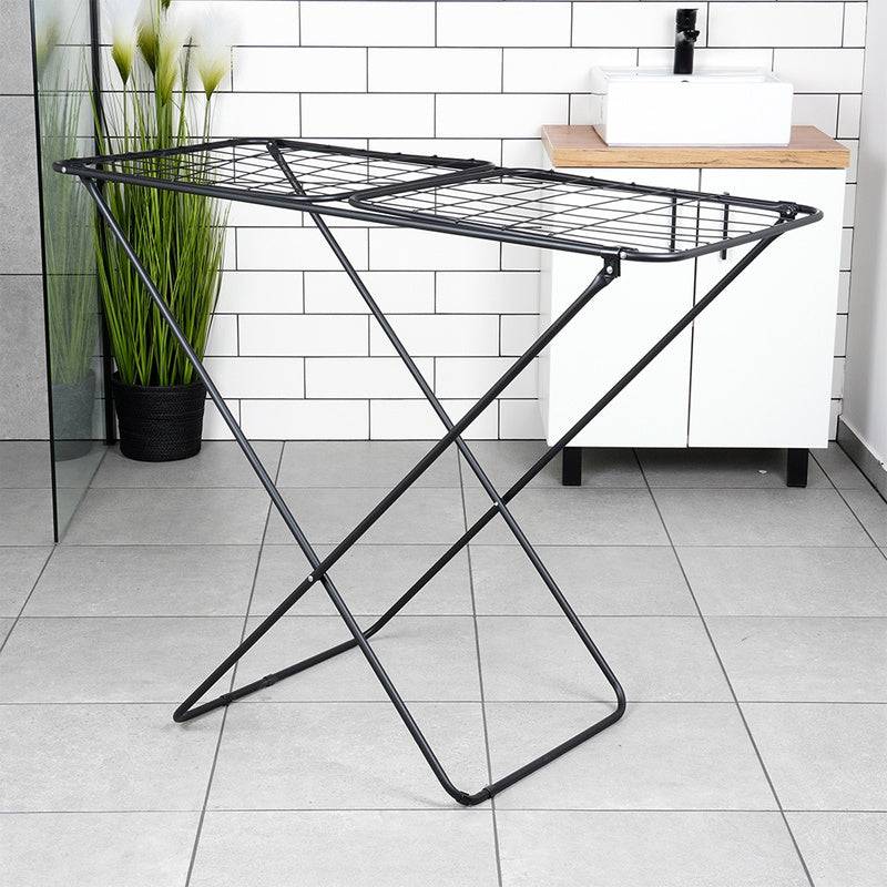 Entrepotbrico - Séchoir étendoir à linge pliable en métal noir 181 cm - Image 4