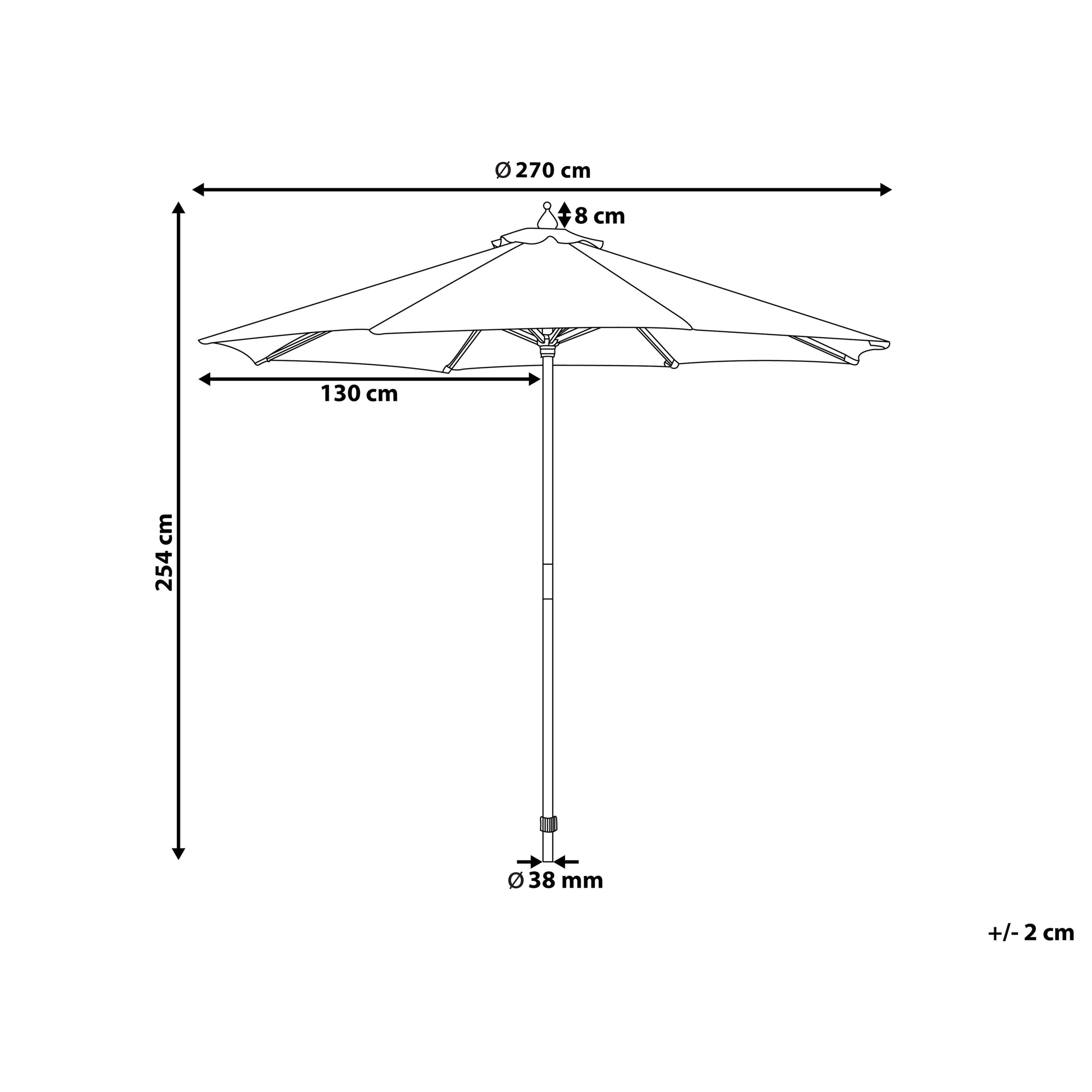 Beliani - Parasol droit Tissu Bleu marine TOSCANA - Beliani - Imagen 3