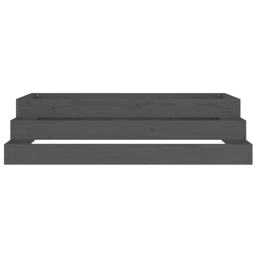 ComfortXL - Grand carré potager 3 étages 110x110 cm bois de pin massif Gris – ComfortXL Outdoor Living - Image 5