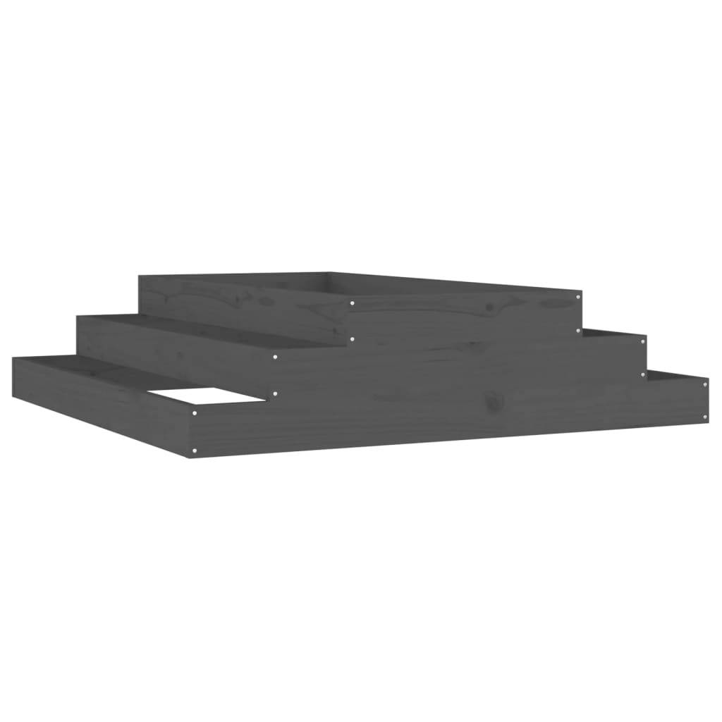 ComfortXL - Grand carré potager 3 étages 110x110 cm bois de pin massif Gris – ComfortXL Outdoor Living - Image 2