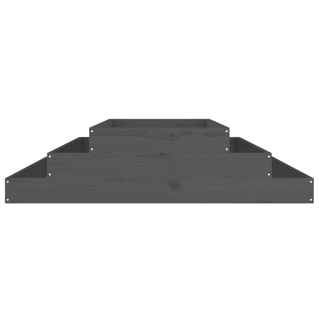 ComfortXL - Grand carré potager 3 étages 110x110 cm bois de pin massif Gris – ComfortXL Outdoor Living - Image 4