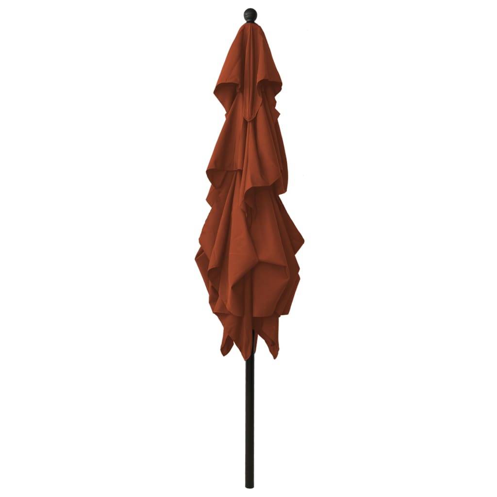 Helloshop26 - Parasol à 3 niveaux avec mât en aluminium 2,5 x 2,5 m orange - Imagen 3