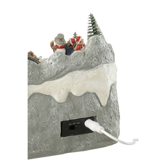 J-Line - Village de Noël "Train & Patinoire" 28cm Multicolore - Image 3