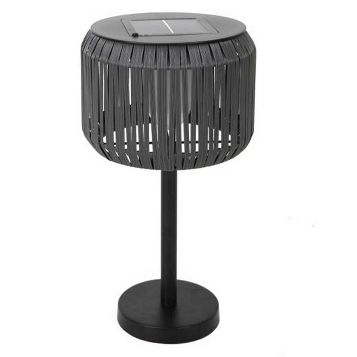 Lumisky - Lampe de table solaire TRAILY Gris Poly rotin H47cm - Imagen 1