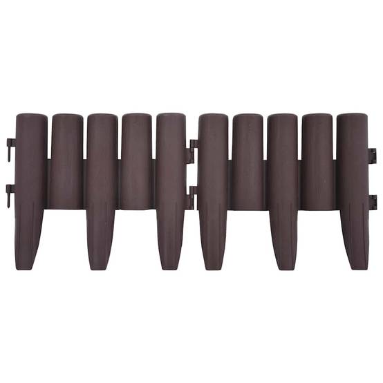 Bordure pelouse plastique PP aménagement jardin décor effet rondins 10m marron - ComfortXL Outdoor Living - Image 4