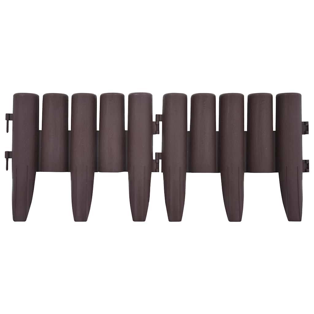 Bordure pelouse plastique PP aménagement jardin décor effet rondins 10m marron - ComfortXL Outdoor Living - Image 4
