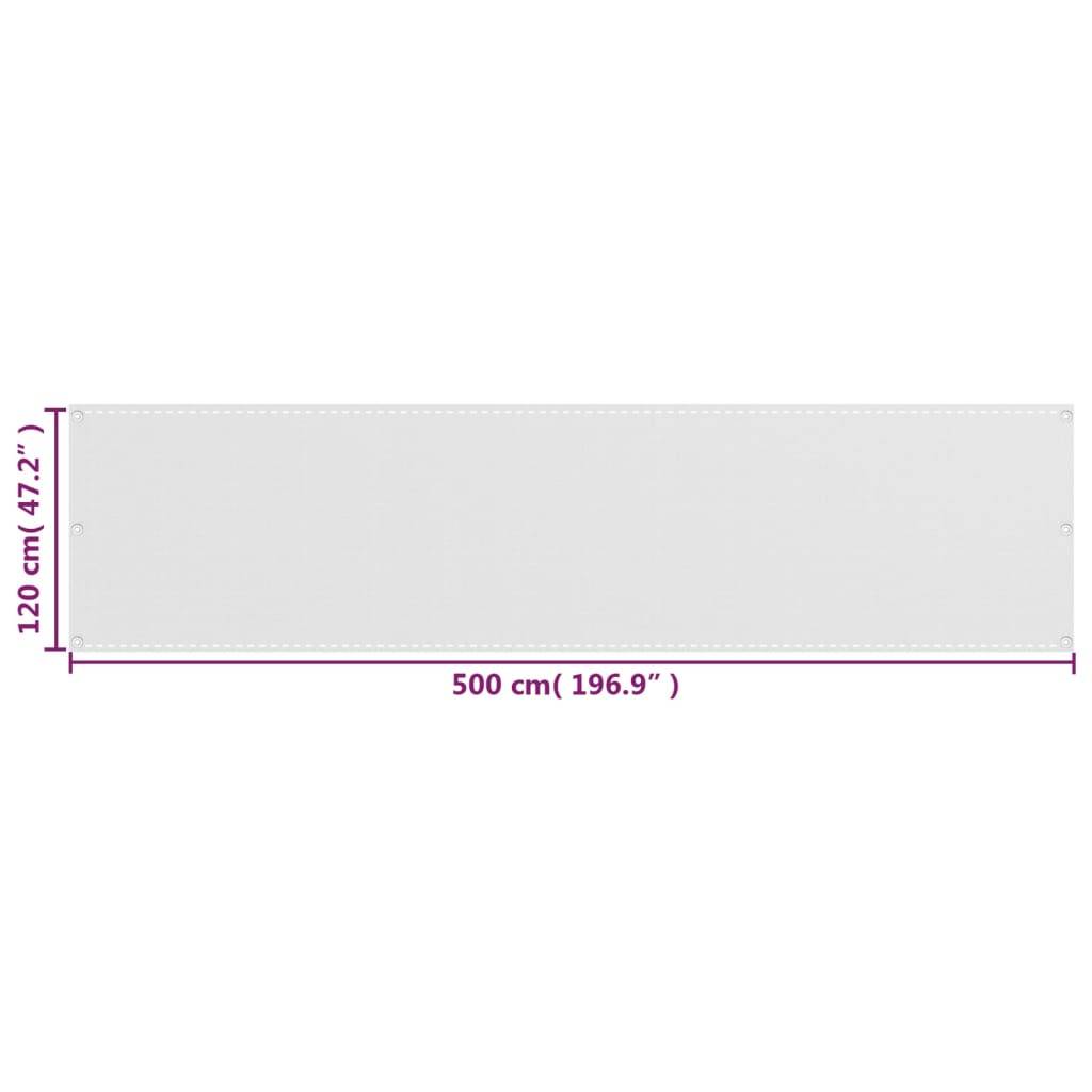 Helloshop26 - Écran de balcon brise pare vue protection confidentialité 120 x 500 cm PEHD blanc - Imagen 5