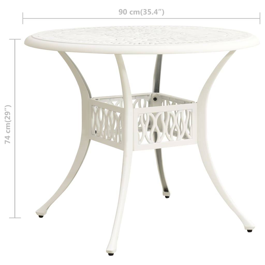 Table de jardin Blanc Aluminium coulé 90x90x74 cm - PANGIVO - Image 6