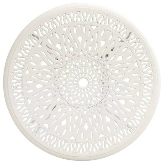 Table de jardin Blanc Aluminium coulé 90x90x74 cm - PANGIVO - Image 3