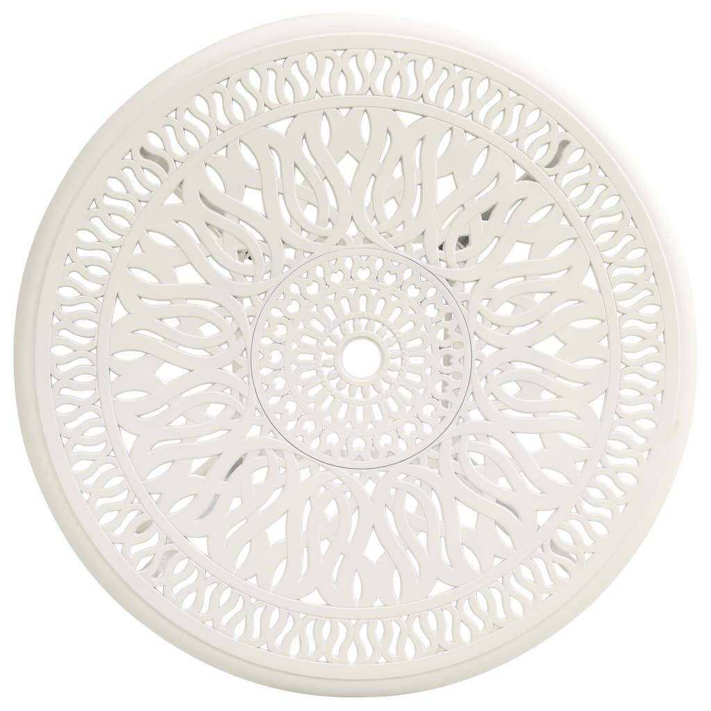 Table de jardin Blanc Aluminium coulé 90x90x74 cm - PANGIVO - Image 3