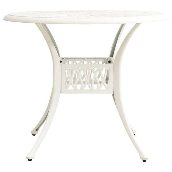 Table de jardin Blanc Aluminium coulé 90x90x74 cm - PANGIVO - Image 2