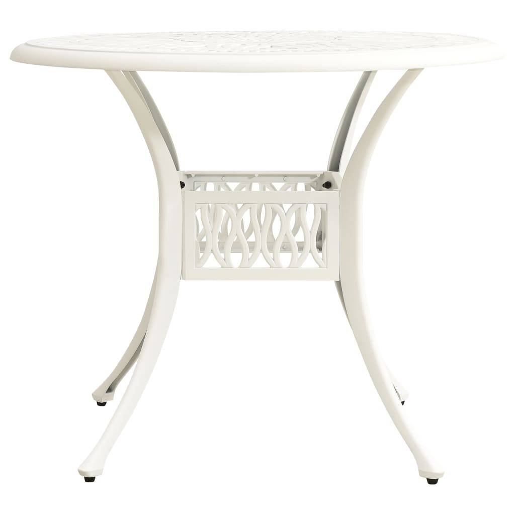 Table de jardin Blanc Aluminium coulé 90x90x74 cm - PANGIVO - Image 2