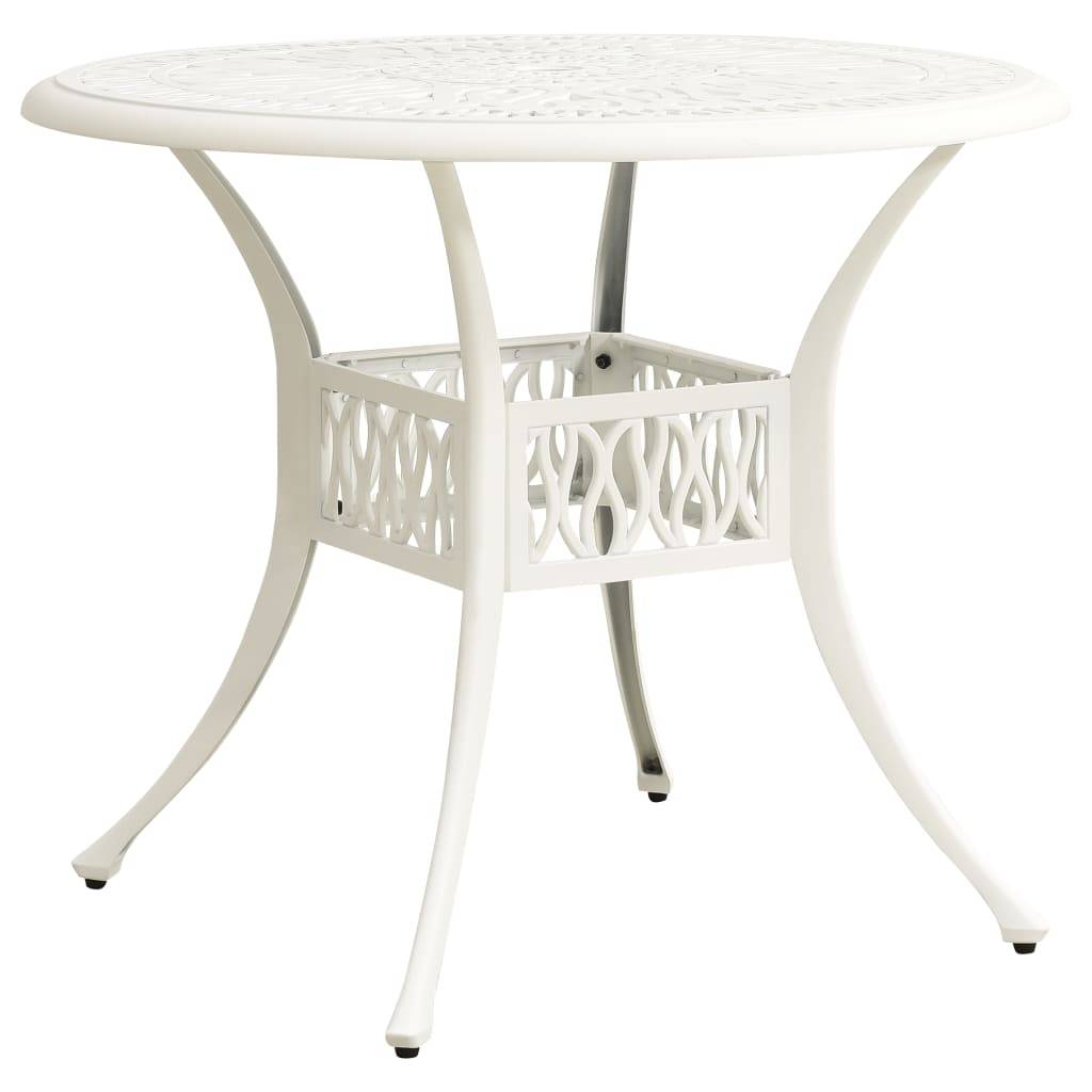 Table de jardin Blanc Aluminium coulé 90x90x74 cm - PANGIVO