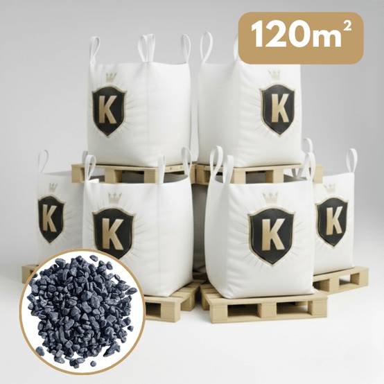 Galet marbre gris anthracite 12/25 mm – Pack 6 Big Bag +/- 1,5T – 120 m² - Image 1