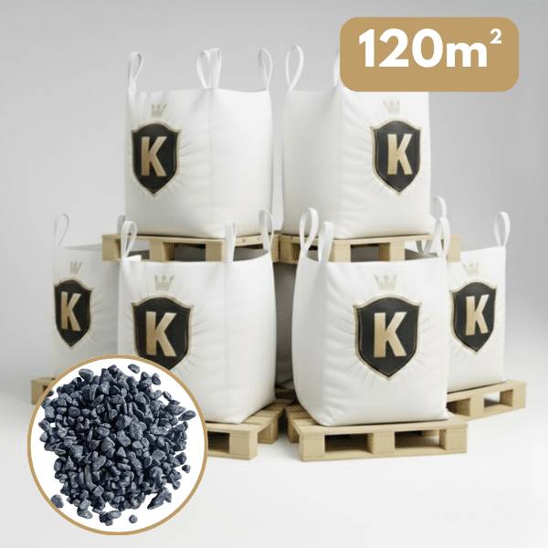 Galet marbre gris anthracite 12/25 mm – Pack 6 Big Bag +/- 1,5T – 120 m² - Image 1
