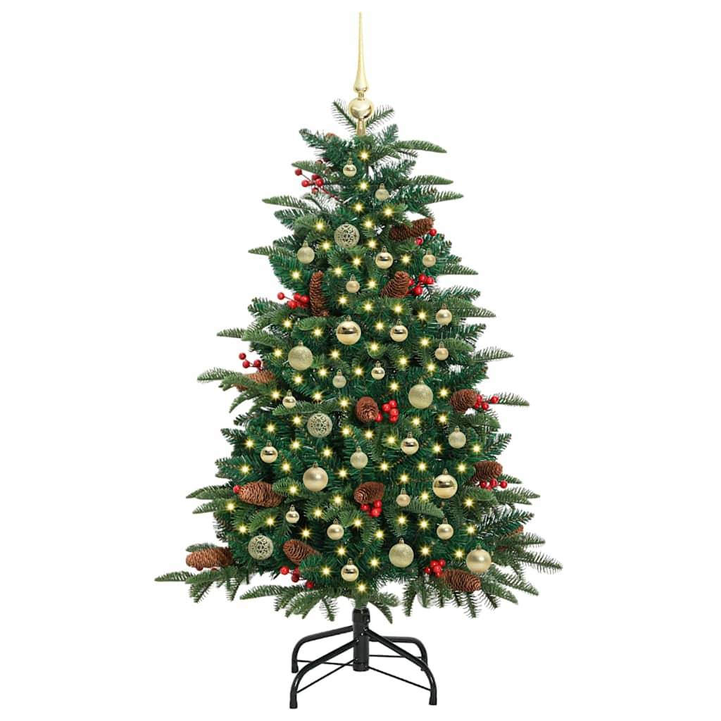 ComfortXL - Sapin de Noël Artificiel Lumineux 150 cm Vert, avec Guirlande LED et Set de 61 Boules – ComfortXL Outdoor Living - Image 3