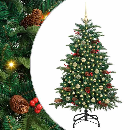 ComfortXL - Sapin de Noël Artificiel Lumineux 150 cm Vert, avec Guirlande LED et Set de 61 Boules – ComfortXL Outdoor Living - Image 2