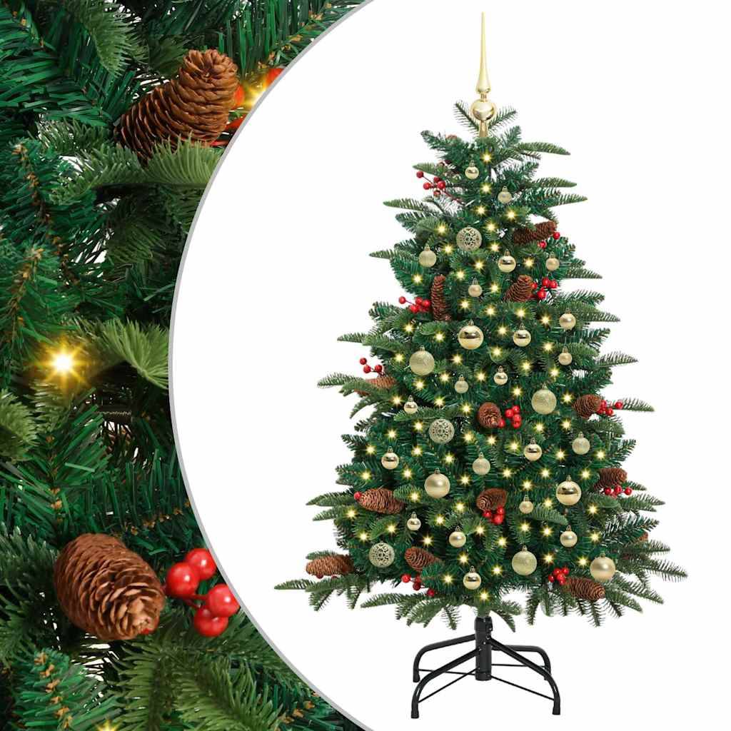 ComfortXL - Sapin de Noël Artificiel Lumineux 150 cm Vert, avec Guirlande LED et Set de 61 Boules – ComfortXL Outdoor Living - Image 2