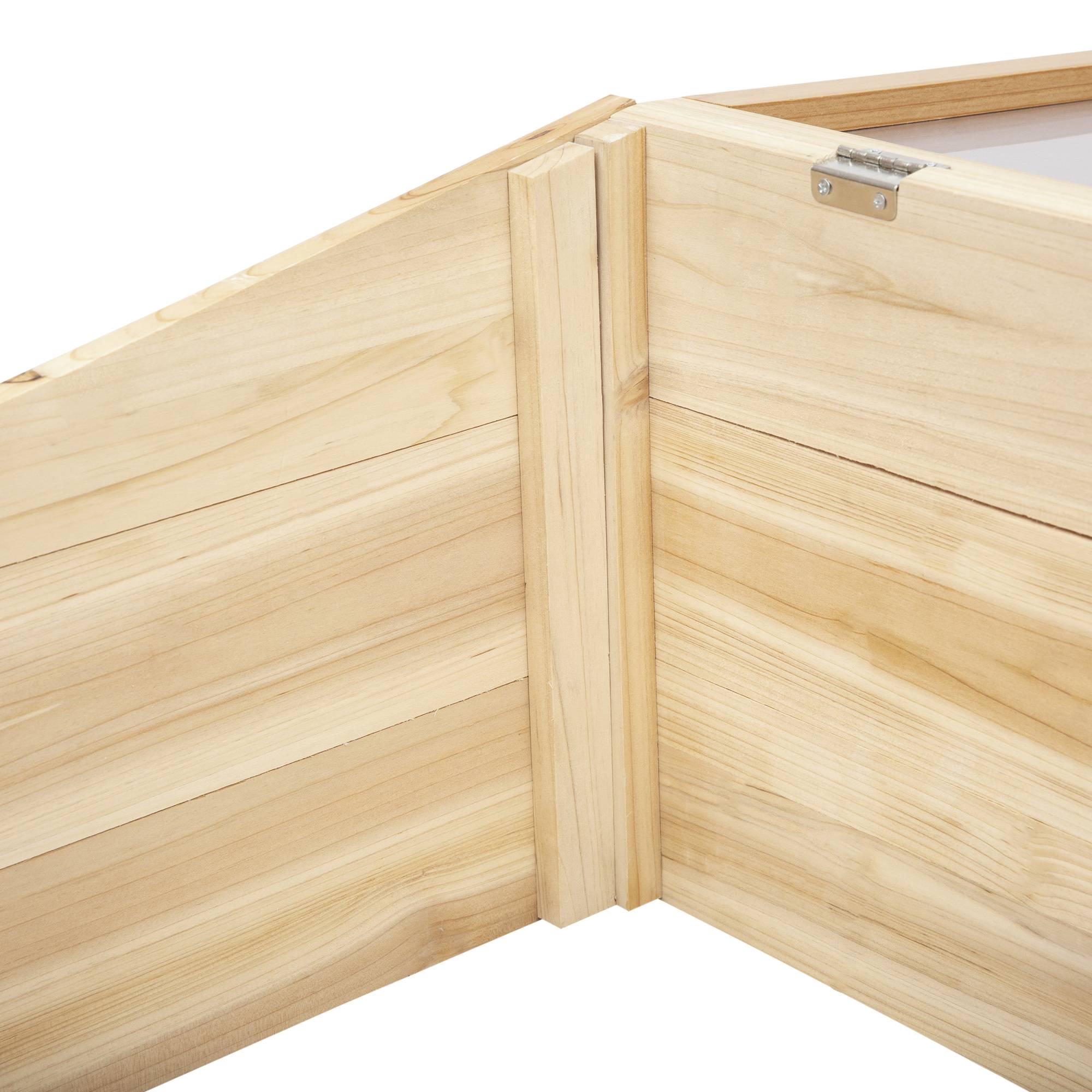 Serre Châssis Bois Sapin Polycarbonate Jardin Pour Semis Hivernage 100x50cm - ComfortXL Outdoor Living - Image 8