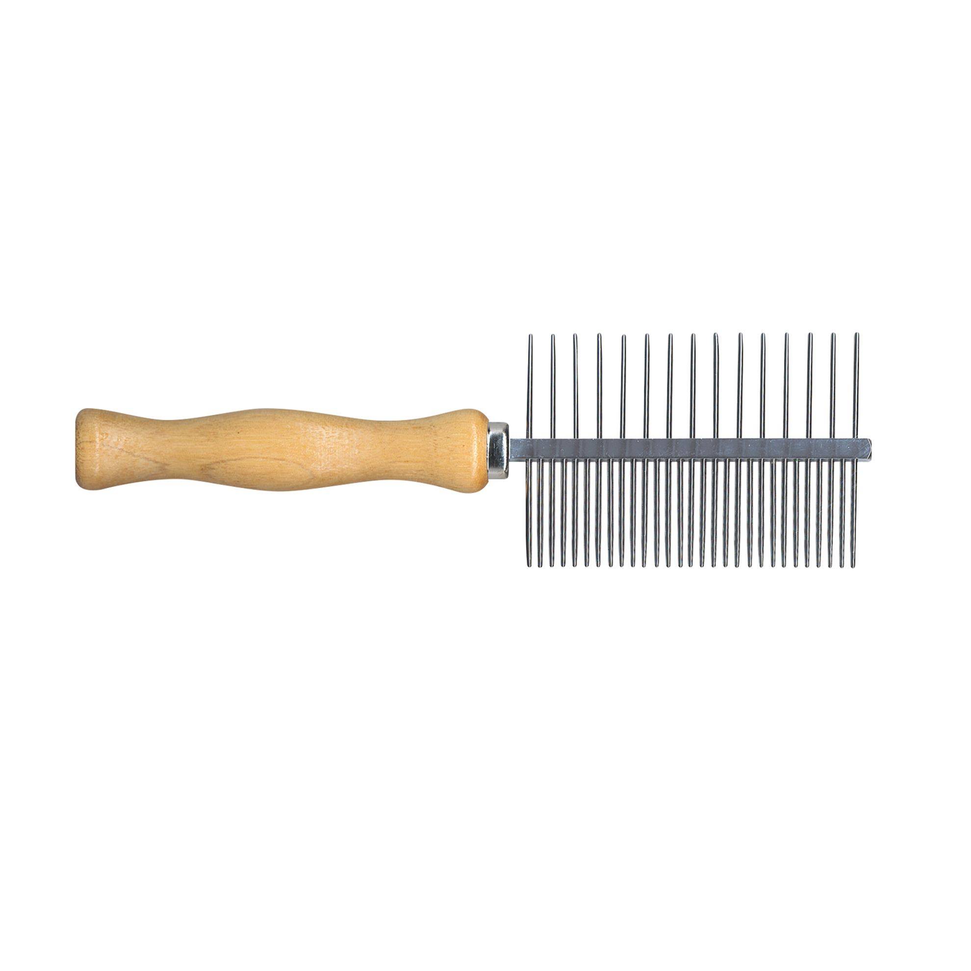 Peigne double à manche en bois IdealDog IDEALDOG