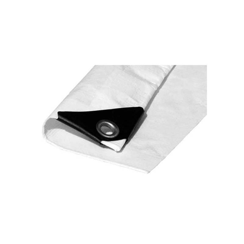 Bâche de protection EDM Blanc - Œillets métal - 90 g/m2 - 4 x 5 m