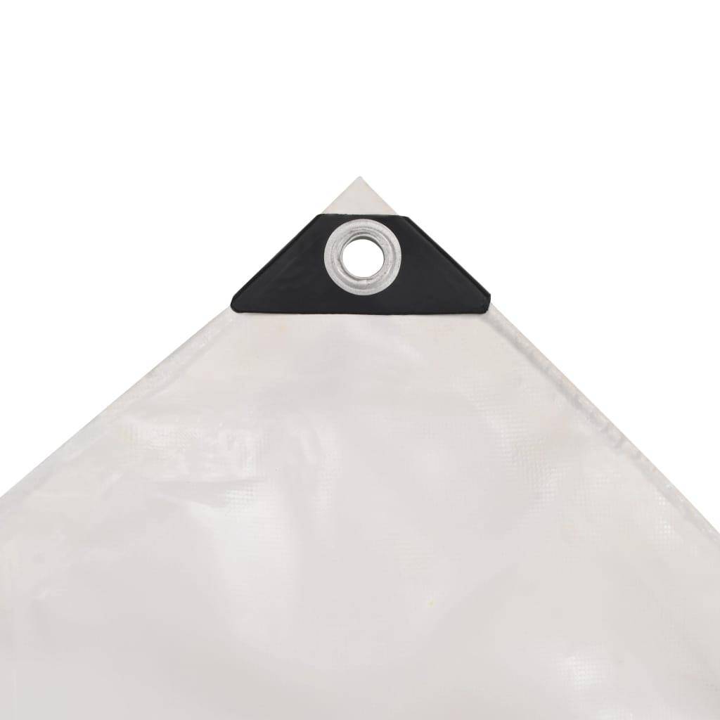 Helloshop26 - Bâche couverture de protection housse de protection imperméable contre UV camping meubles de jardin voitures bateau extérieur 6 x 8 m blanc - Imagen 3