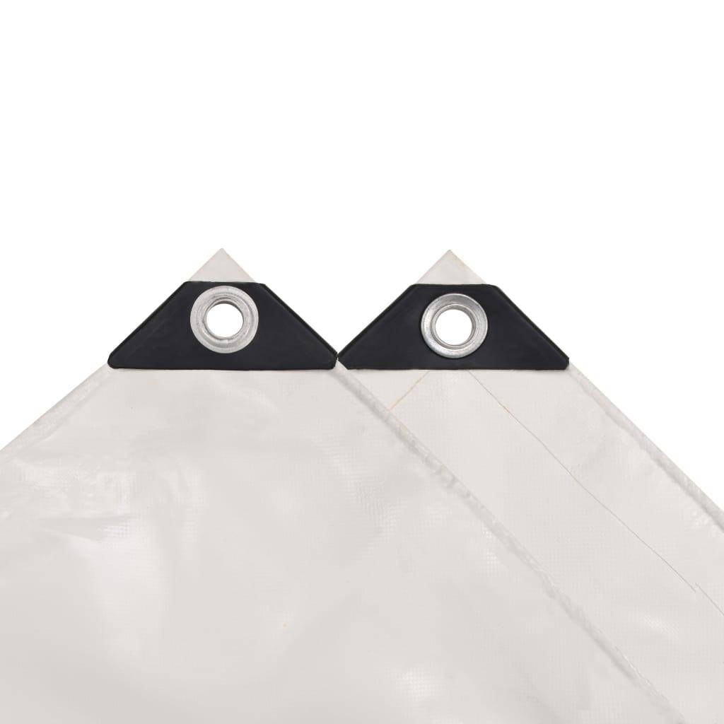 Helloshop26 - Bâche couverture de protection housse de protection imperméable contre UV camping meubles de jardin voitures bateau extérieur 6 x 8 m blanc - Imagen 4