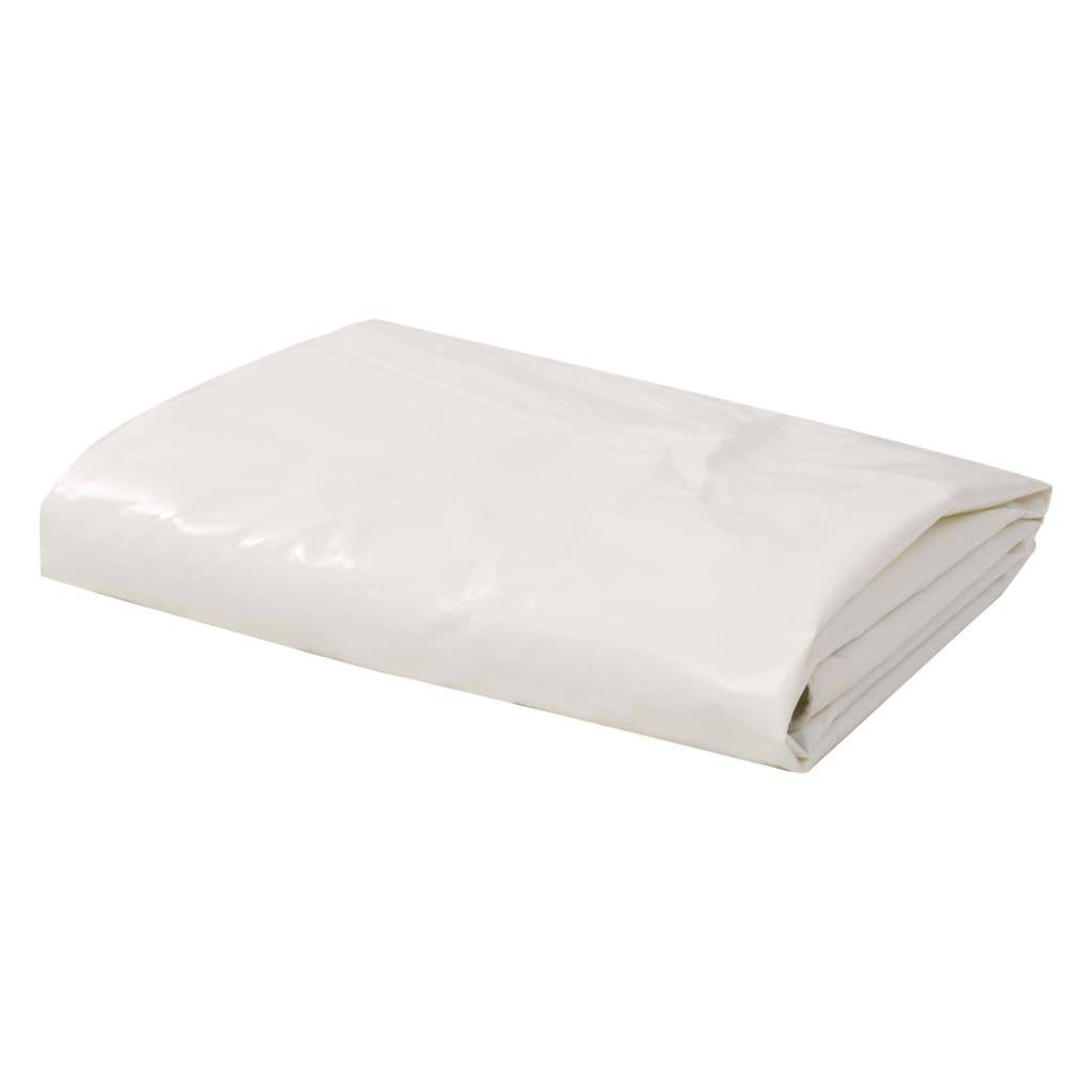 Helloshop26 - Bâche couverture de protection housse de protection imperméable contre UV camping meubles de jardin voitures bateau extérieur 6 x 8 m blanc - Imagen 1