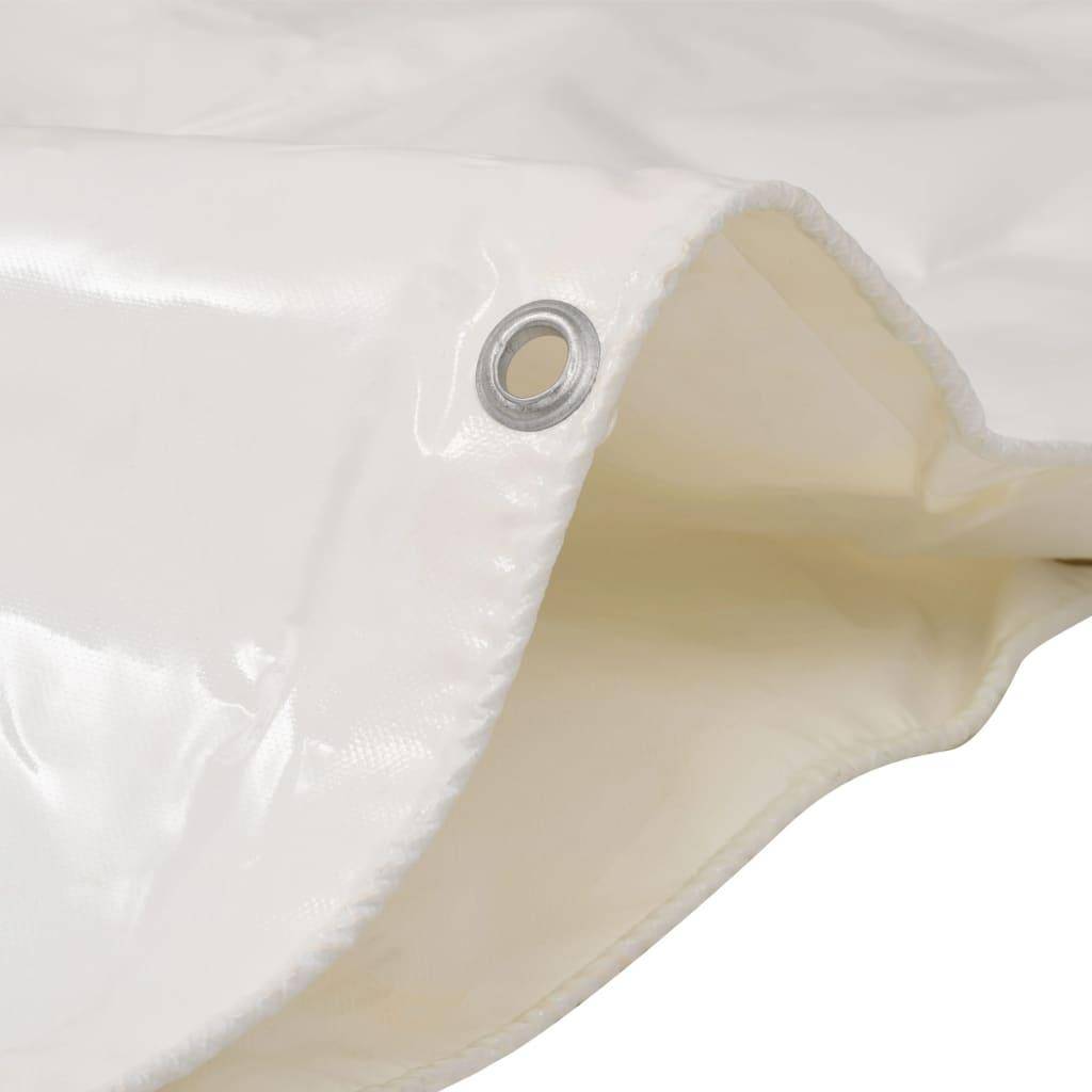 Helloshop26 - Bâche couverture de protection housse de protection imperméable contre UV camping meubles de jardin voitures bateau extérieur 6 x 8 m blanc - Imagen 2