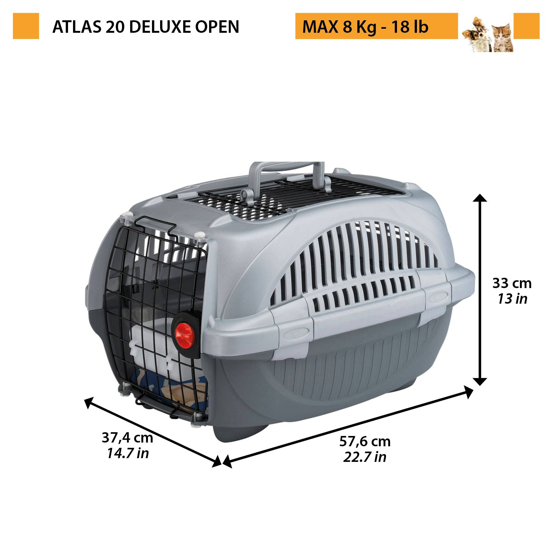 Ferplast - Porte-chiens chats voyage toit ouvrant Ferplast ATLAS DELUXE OPEN - Imagen 2
