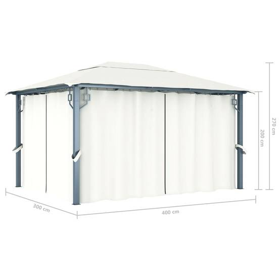 ComfortXL - Tonnelle de Jardin Aluminium et Acier Toile Oxford avec Rideaux Inclus Crème 4x3 m – ComfortXL Outdoor Living - Image 5
