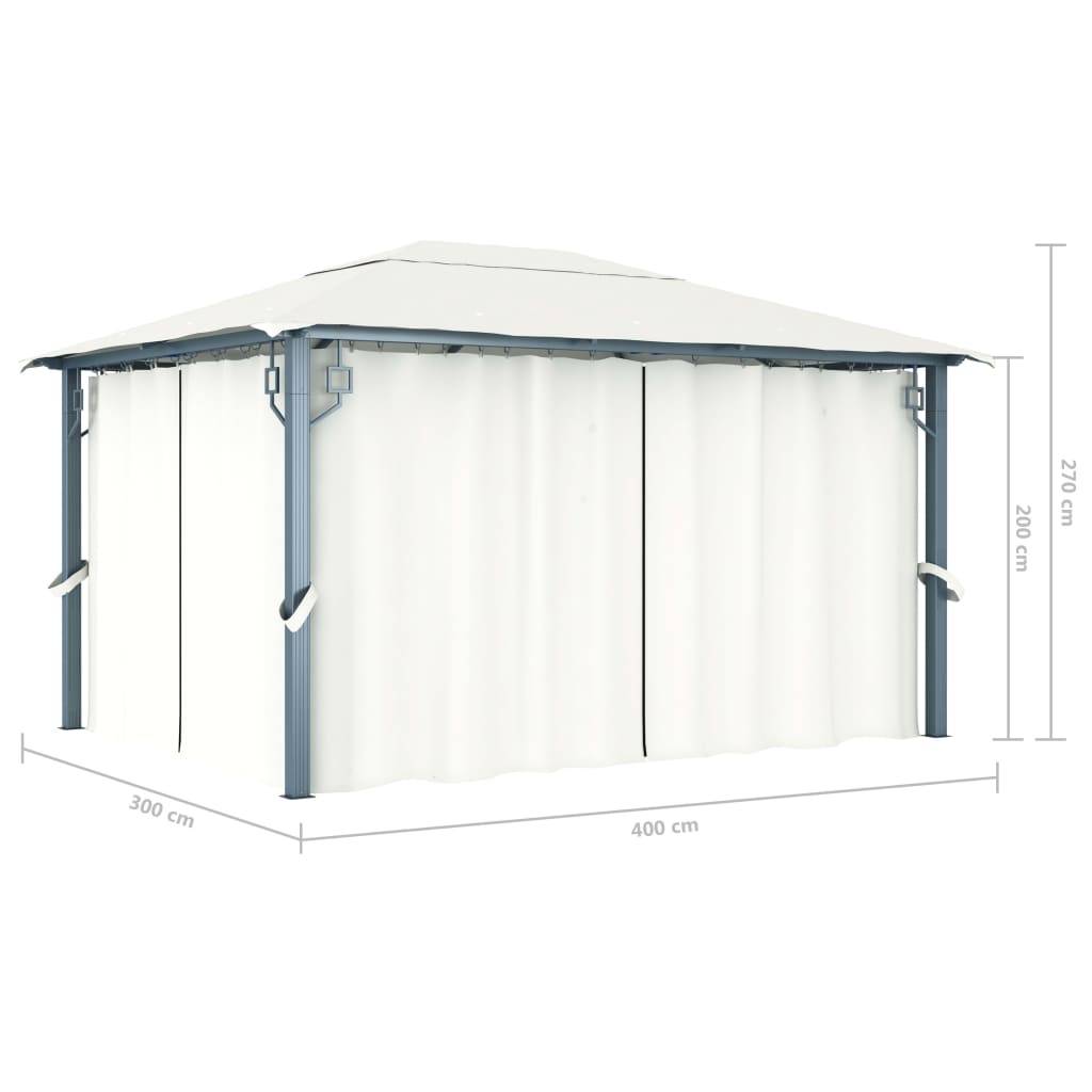 ComfortXL - Tonnelle de Jardin Aluminium et Acier Toile Oxford avec Rideaux Inclus Crème 4x3 m – ComfortXL Outdoor Living - Image 5