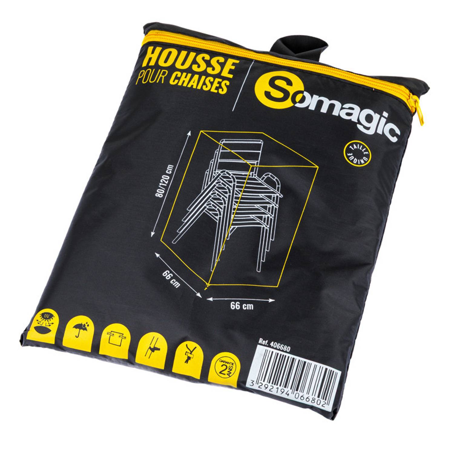 Somagic - Housse L 66 x l 66 x H 120 cm pour chaises de jardin - SOMAGIC - Image 1
