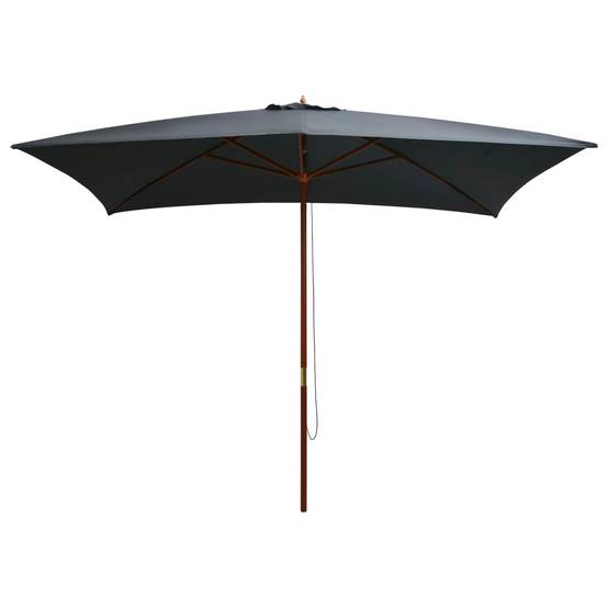 Maison Chic - Parasol d'extérieur - Parasol de jardin avec mât en bois 200x300 cm anthracite P979 - Image 2