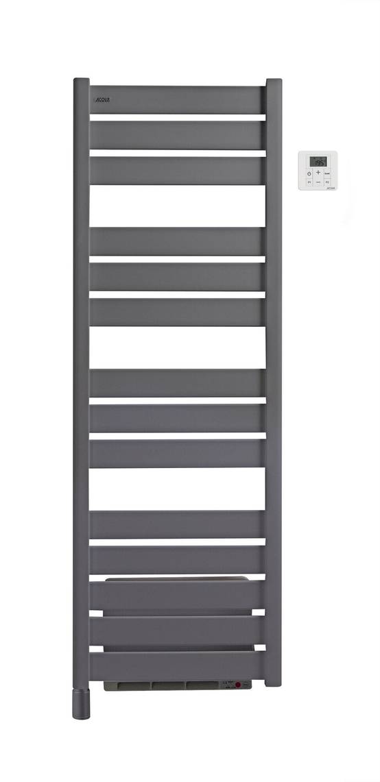 Sèche-serviettes électrique soufflant – Madras Air gris anthracite – 750 + 1000 W – 151,7 x 50 cm