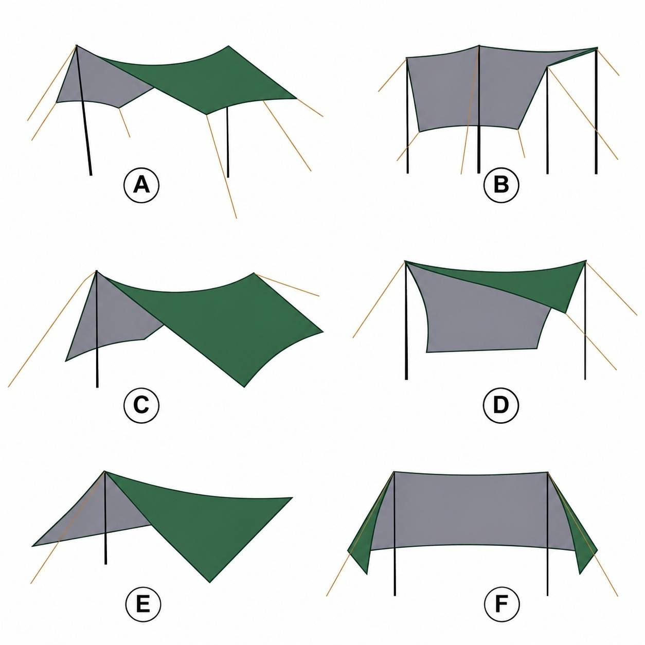 Tarp Imperméable Léger Anti UV Résistant Déchirure Camping - Image 7