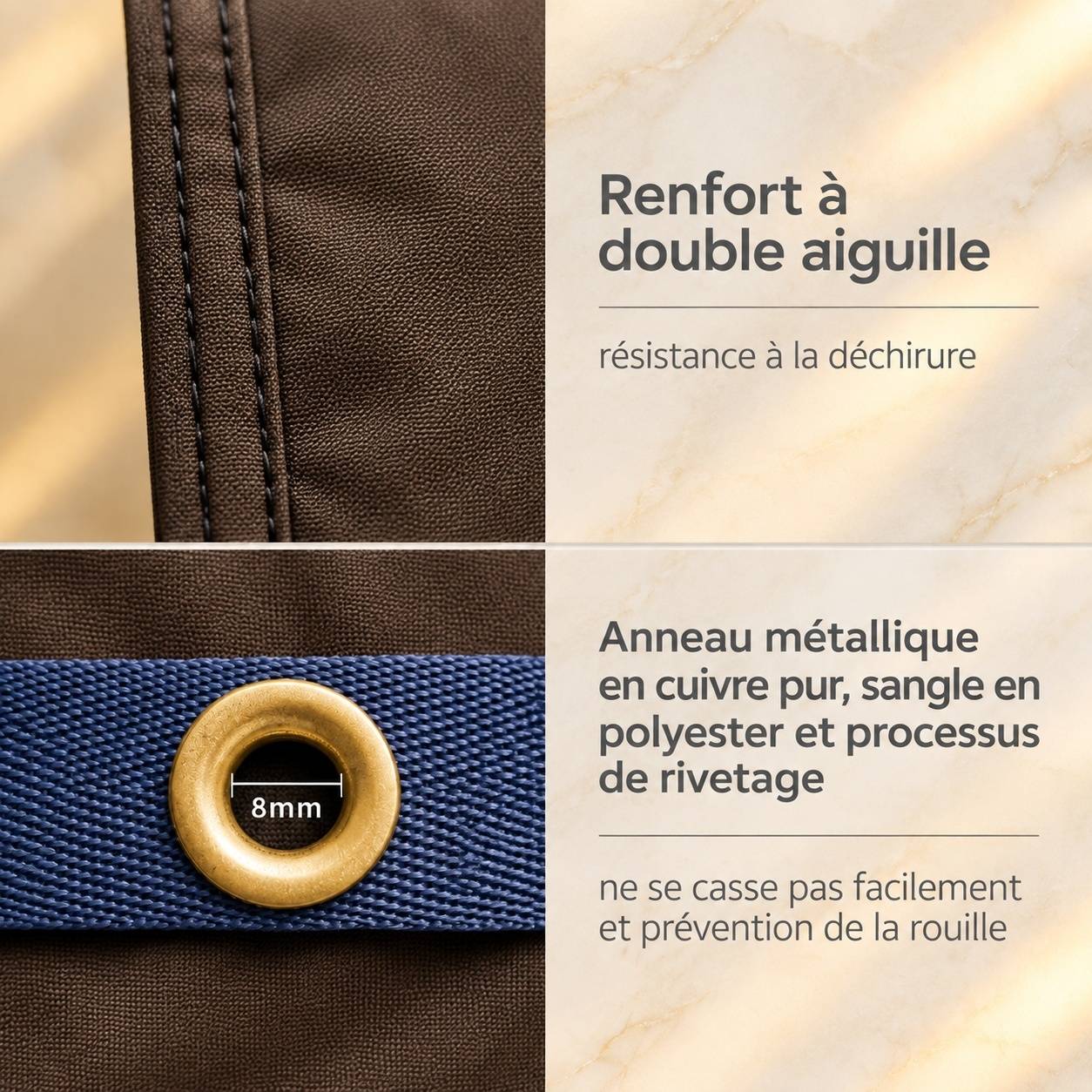 Tarp Imperméable Léger Anti UV Résistant Déchirure Camping - Image 4