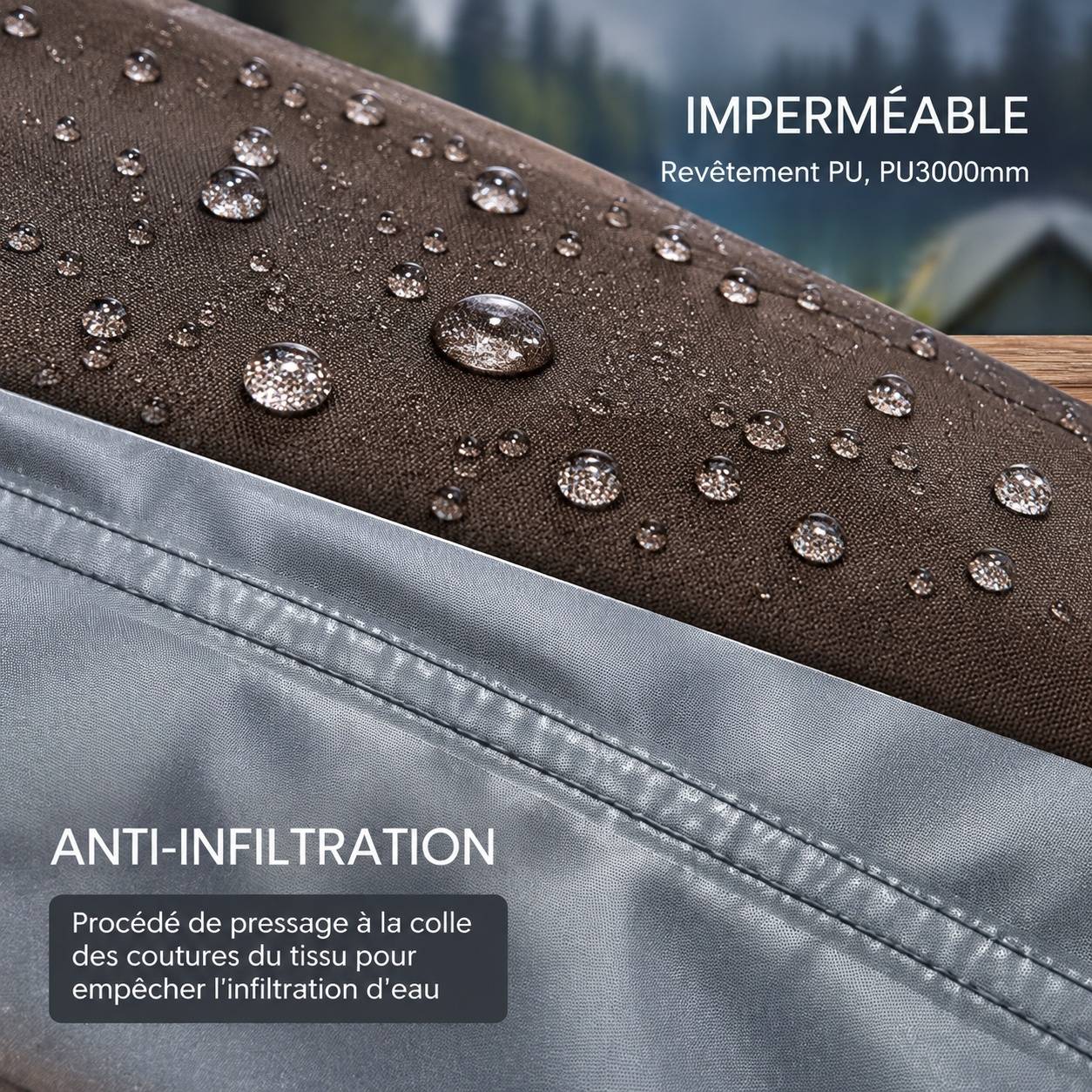 Tarp Imperméable Léger Anti UV Résistant Déchirure Camping - Image 2