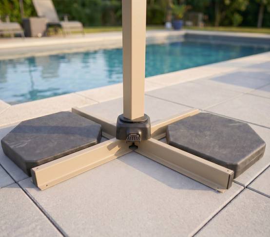 Ozalide - Parasol déporté 3.5x2.6m beige et terracotta DIAMANT - Image 2