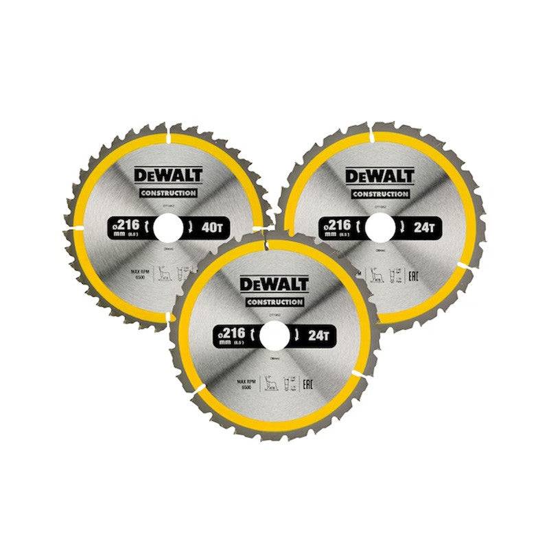 Dewalt - Coffret plastique de 3 lames Ø 216mm Carbure Construction DEWALT DT1962-QZ pour scie circulaire stationnaires Dewalt - Imagen 1
