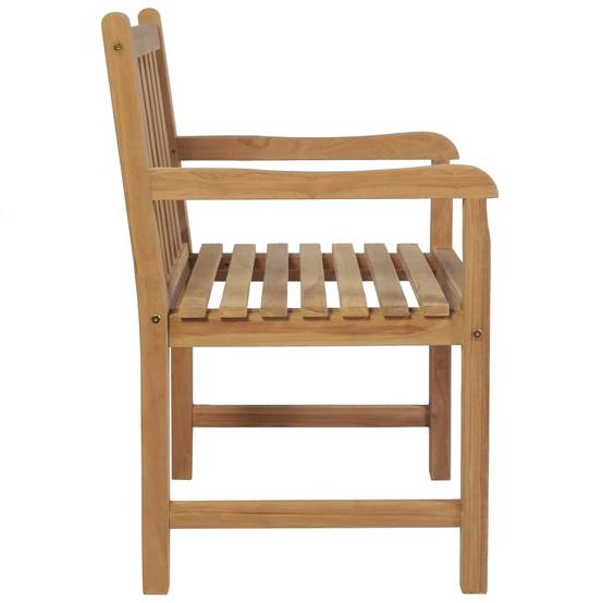 Lot de 2 Chaises de jardin et coussins - Chaises d'extérieur - Fauteuils de jardin blanc crème Bois de teck - Image 6
