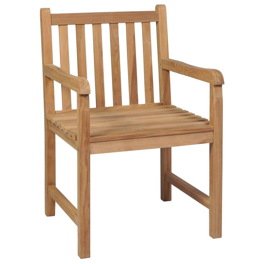 Lot de 2 Chaises de jardin et coussins - Chaises d'extérieur - Fauteuils de jardin blanc crème Bois de teck - Image 4