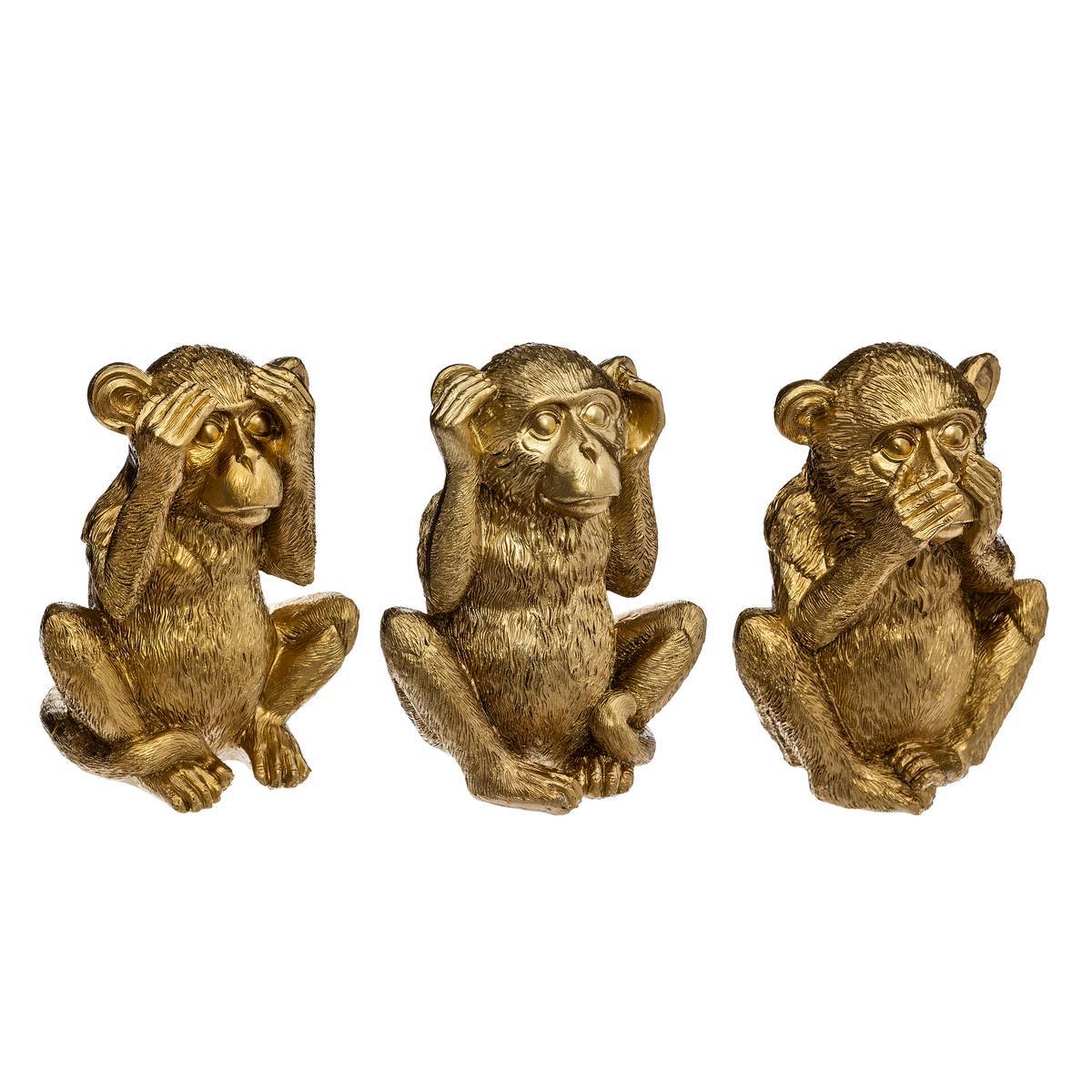 Atmosphera - Lot de 3 singes Sagesse Sama H.17cm résine - Atmosphera Créateur d'intérieur - Imagen 2