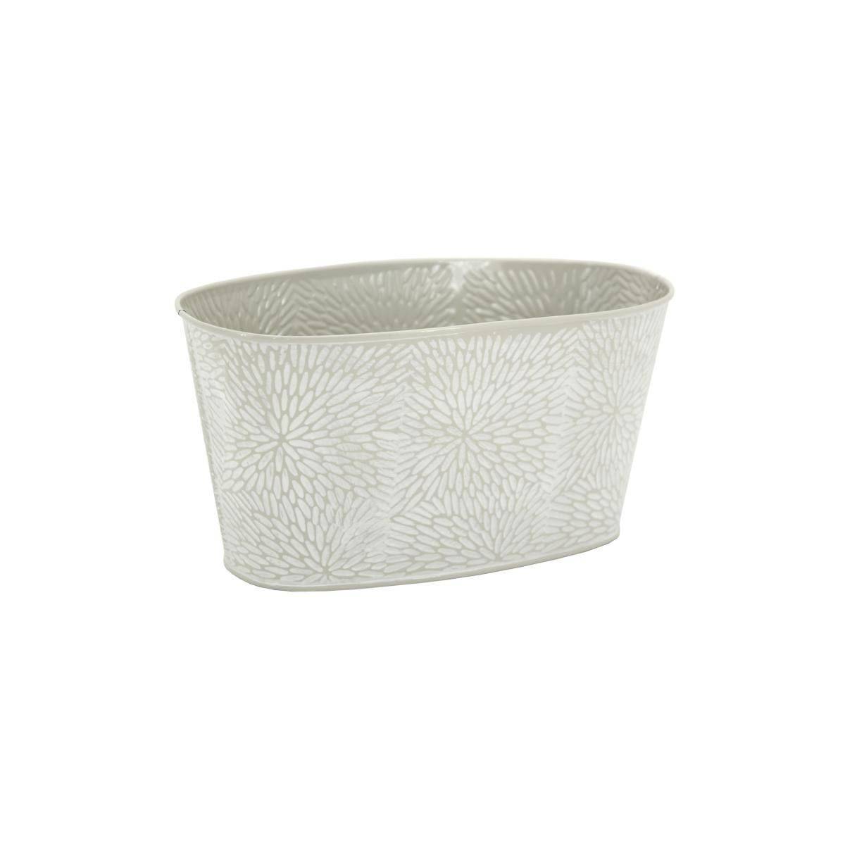Aubry Gaspard - Corbeille ovale en métal laqué motif floral 24 x 13 x 12 cm