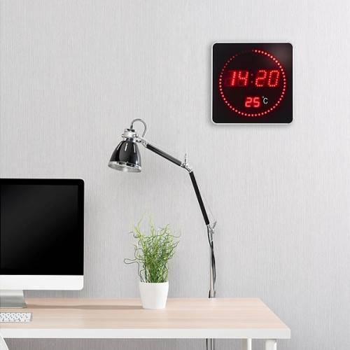 Horloge digitale radio-pilotée ROUGE avec température PEARL - Imagen 2
