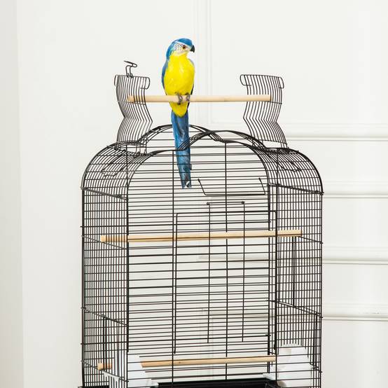 Cage à oiseaux métal noir 46 x 36 x 130 cm - PANGIVO - Image 10
