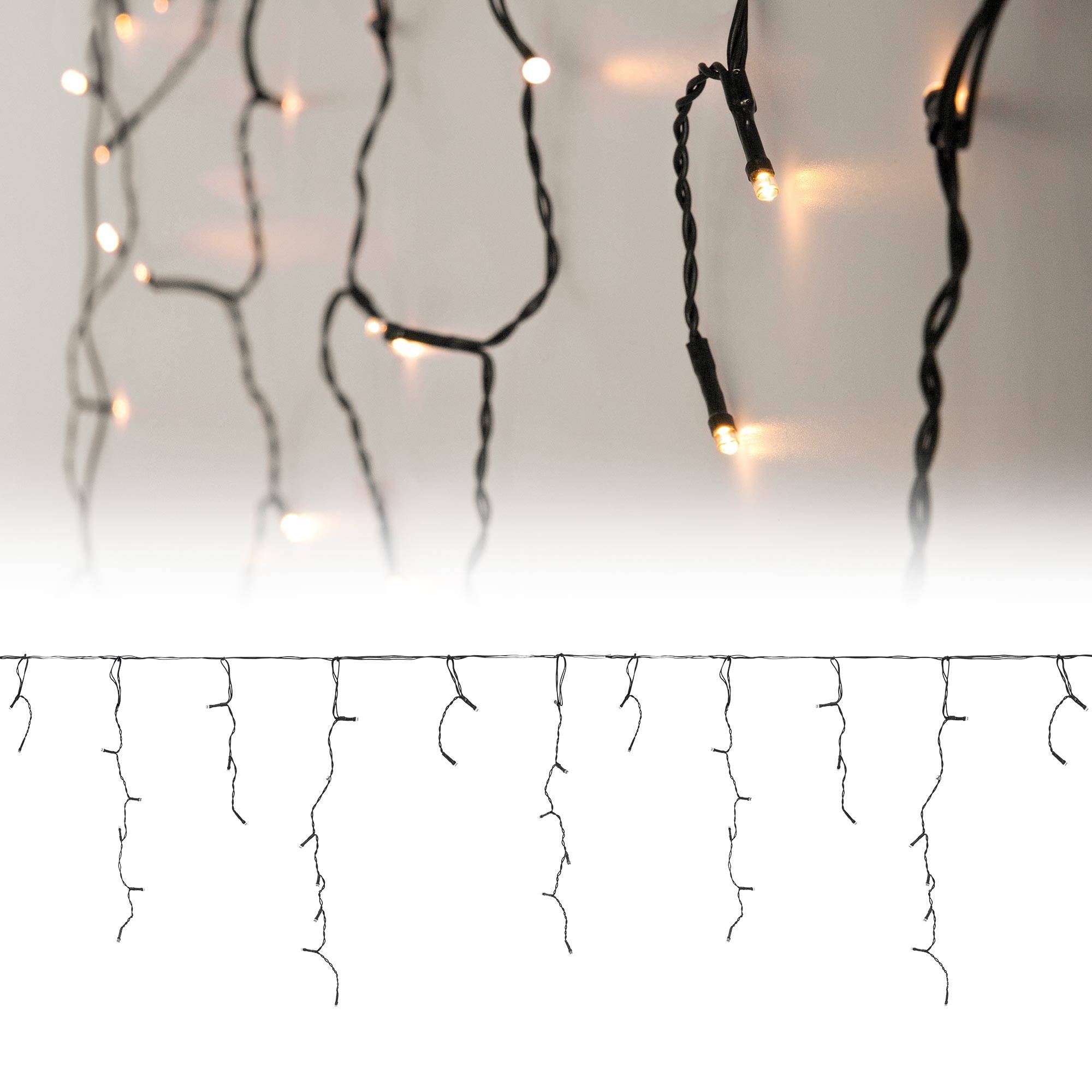 Ecd-Germany - Chaîne guirlande lumineuse à LED blanc chaud 12m 360 ampoules IP44 déco Nöel - Imagen 3