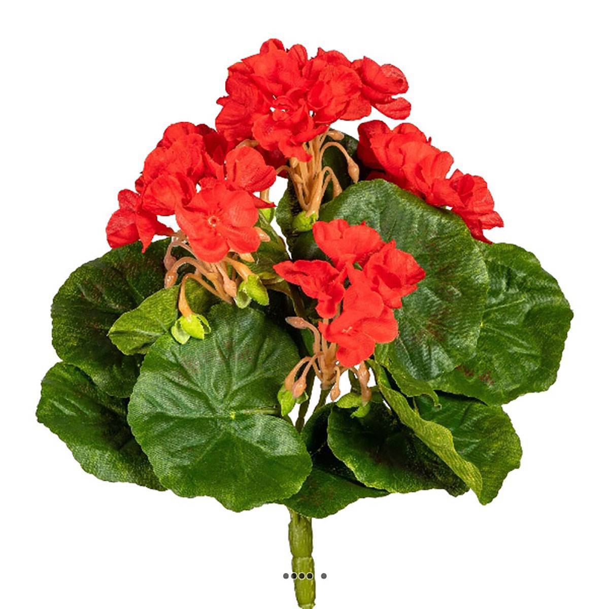 Artificielles - Piquet de géranium artificiel Anti-Uv H 24 cm Rouge - couleur: Rouge - Imagen 2
