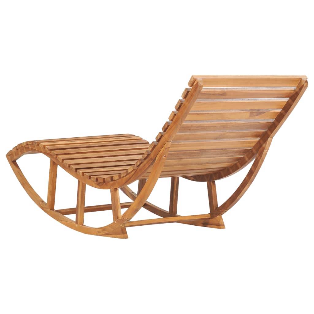 Helloshop26 - Transat chaise longue bain de soleil lit de jardin terrasse meuble d'extérieur à bascule avec coussin bois de teck solide - Imagen 3