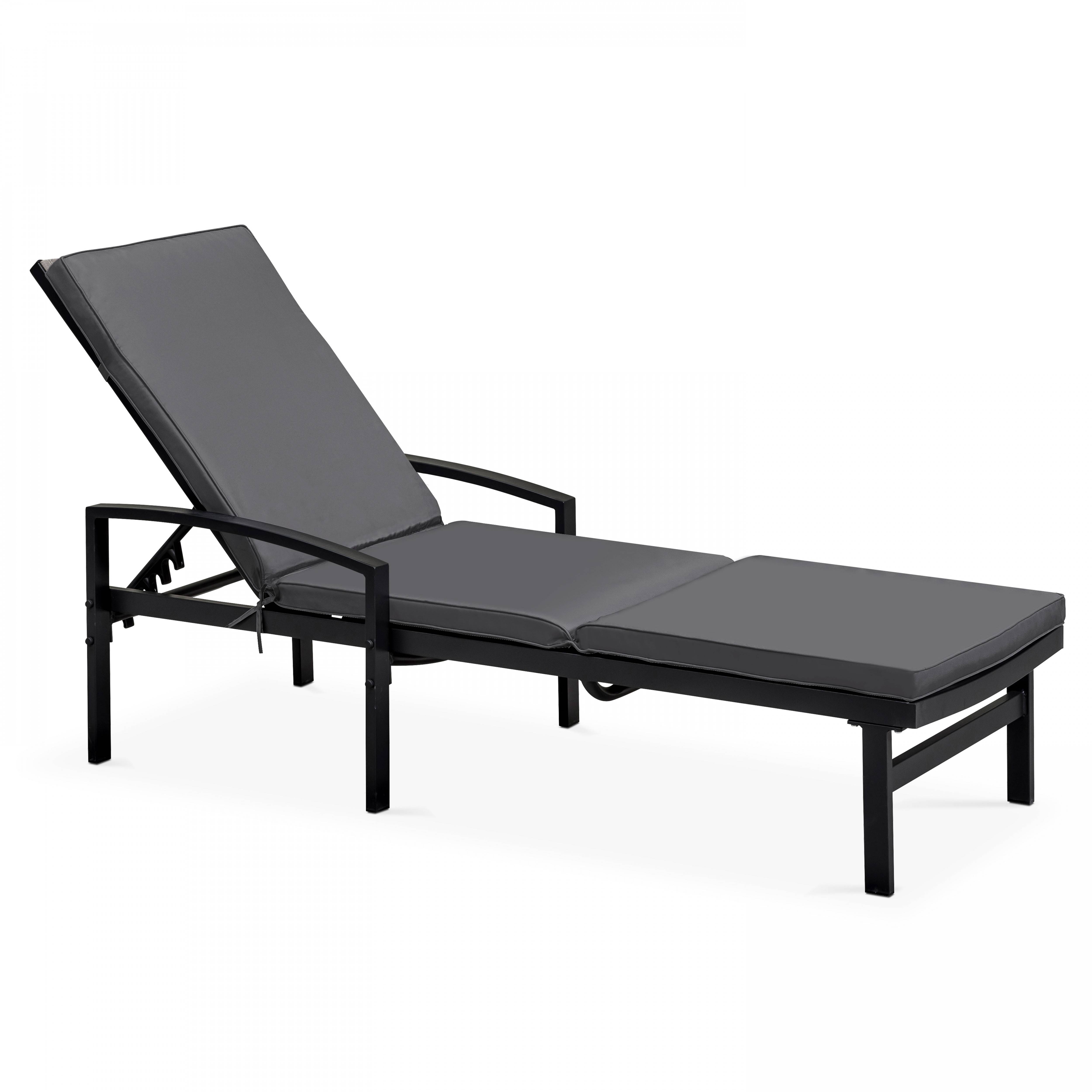 Oviala - Coussin bain de soleil polyester gris 186x53x5 cm Picchu - Oviala - Imagen 2
